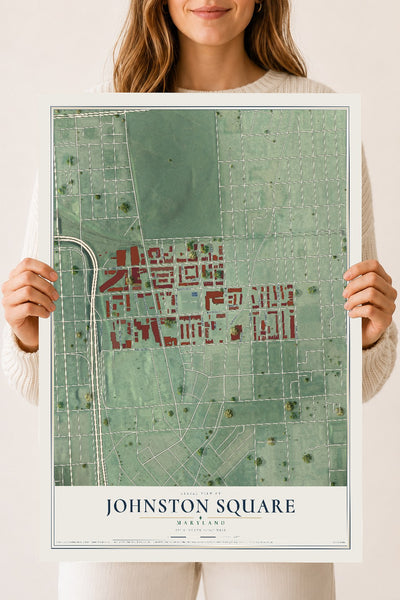 Map of Johnston Square, Maryland, 18 x 24 inch unframed archival matte print
