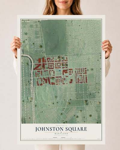 Map of Johnston Square, Maryland, 24 x 36 inch unframed archival matte print