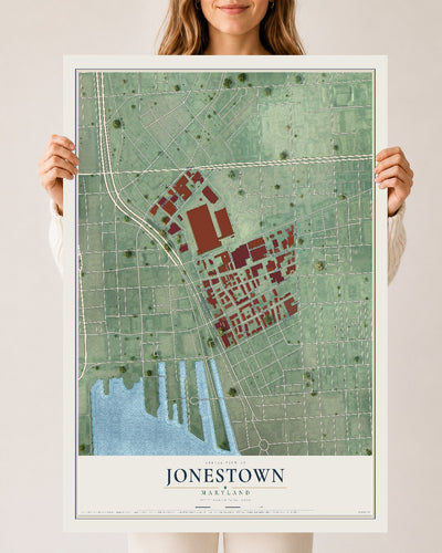 Map of Jonestown, Maryland, 24 x 36 inch unframed archival matte print