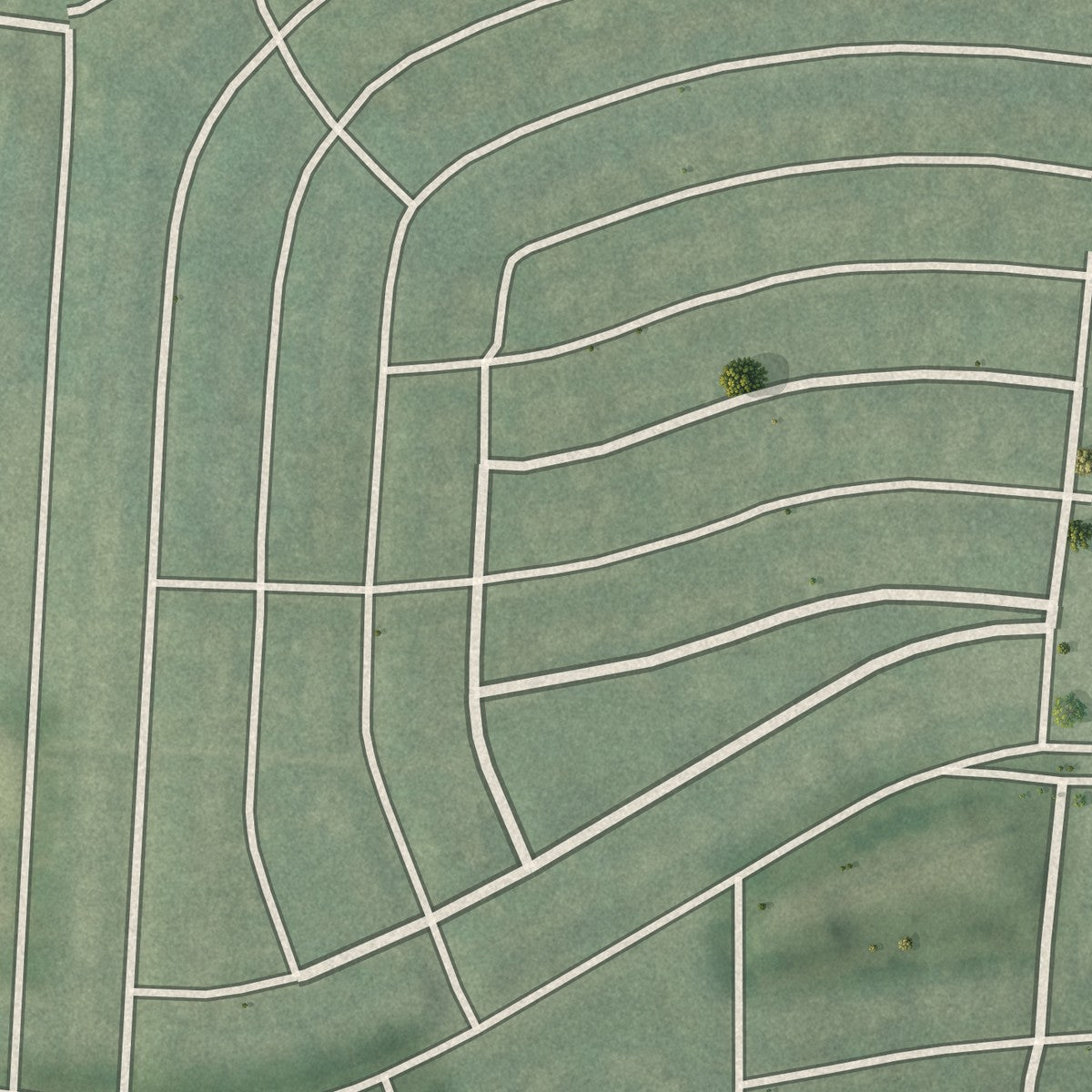 Second close-up of the map of Kenilworth Park, Maryland print showing more streets and buildings