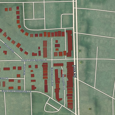 Close-up of the map of Kernewood, Maryland print showing street and building detail