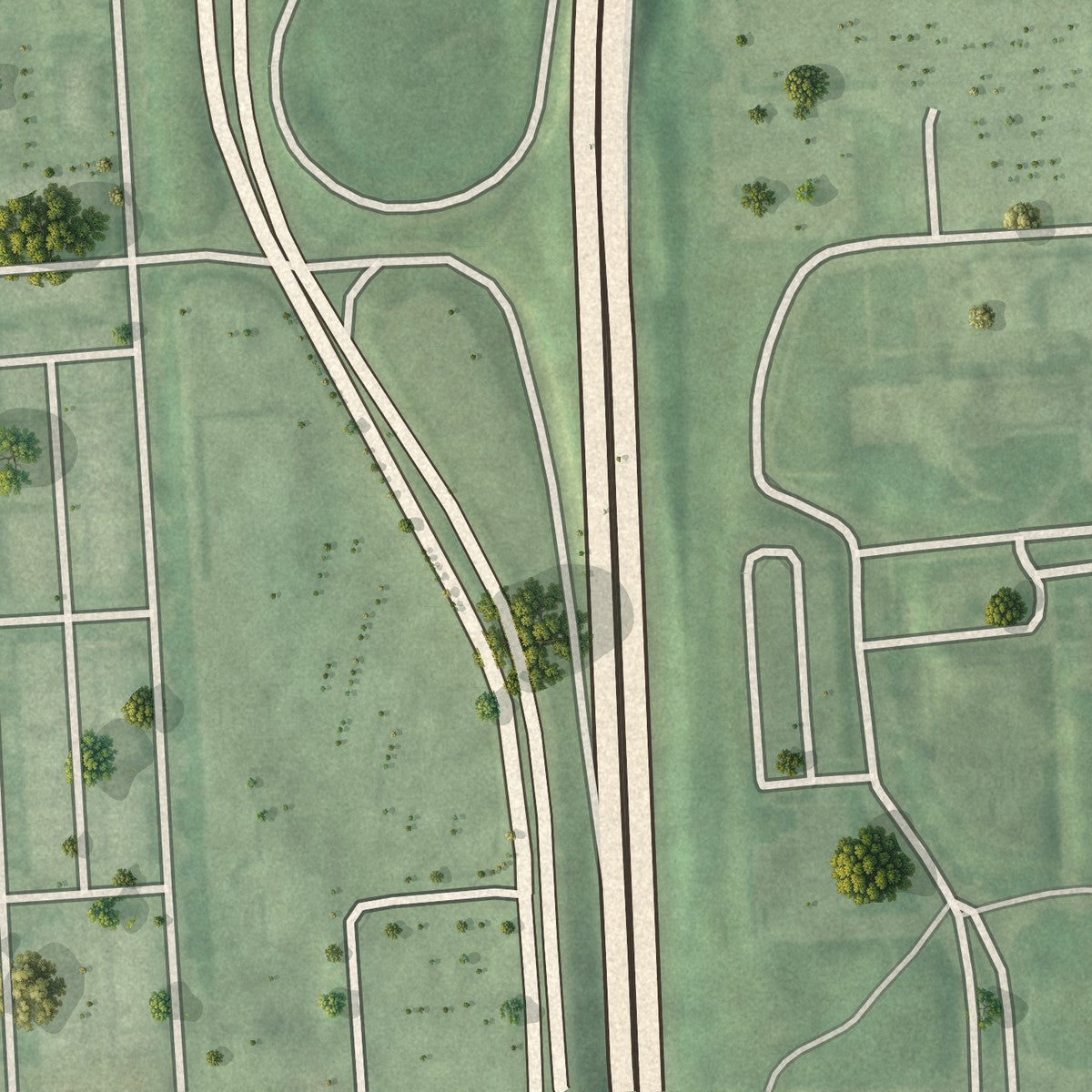 Close-up of the map of Kresson, Maryland print showing street and building detail