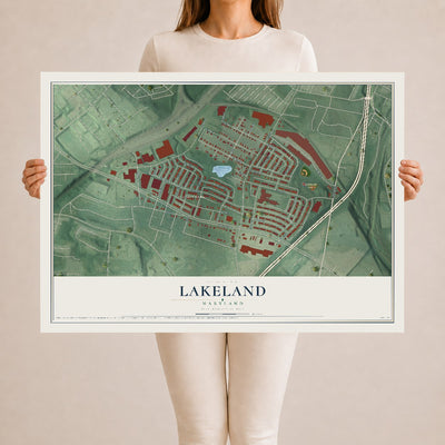 Map of Lakeland, Maryland, 24 x 36 inch unframed archival matte print