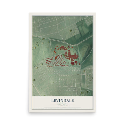 Map of Levindale, Maryland, 12 x 18 inch unframed archival matte print