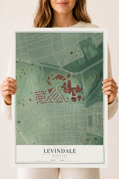 Map of Levindale, Maryland, 18 x 24 inch unframed archival matte print