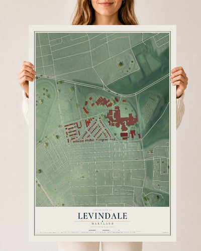 Map of Levindale, Maryland, 24 x 36 inch unframed archival matte print