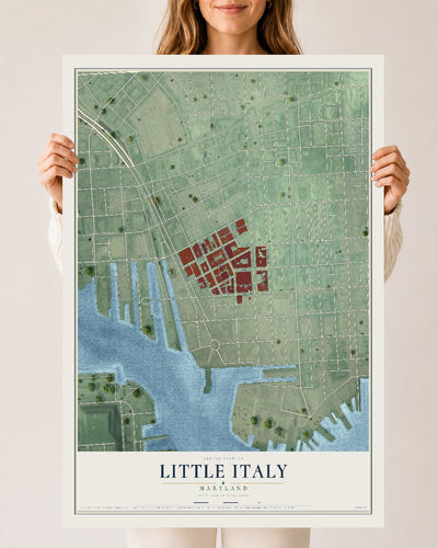 Map of Little Italy, Maryland, 24 x 36 inch unframed archival matte print