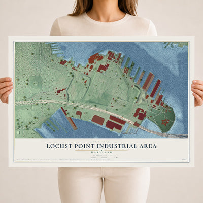Map of Locust Point Industrial Area, Maryland, 18 x 24 inch unframed archival matte print