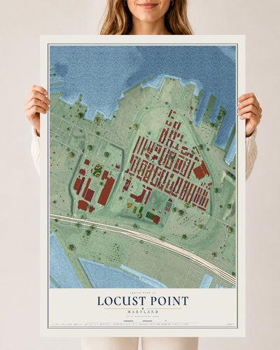 Map of Locust Point, Maryland, 24 x 36 inch unframed archival matte print