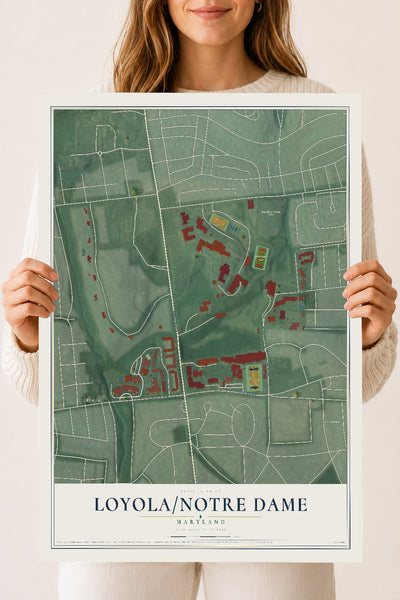 Map of Loyola-Notre Dame, Maryland, 18 x 24 inch unframed archival matte print