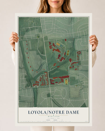 Map of Loyola-Notre Dame, Maryland, 24 x 36 inch unframed archival matte print