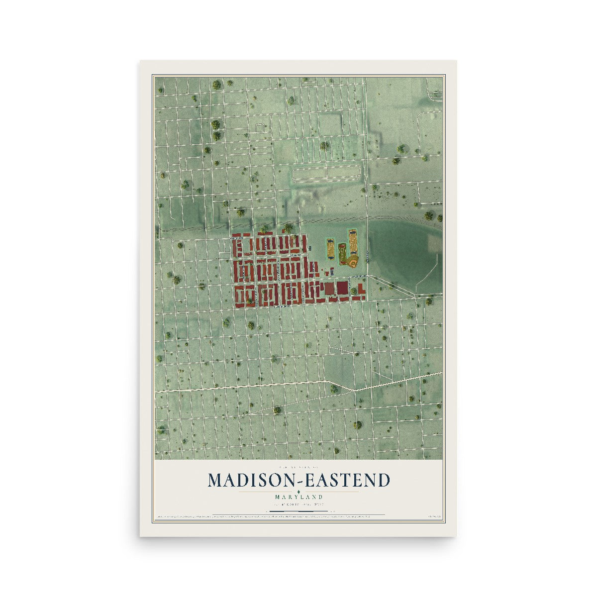 Map of Madison-Eastend, Maryland, 12 x 18 inch unframed archival matte print
