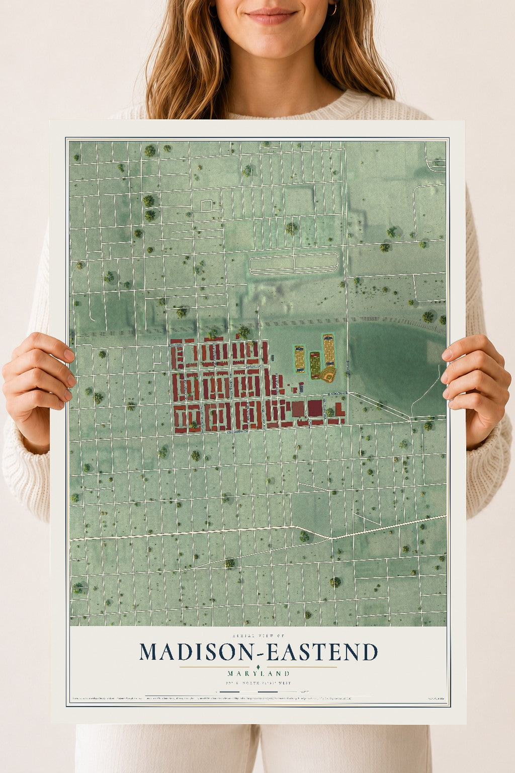 Map of Madison-Eastend, Maryland, 18 x 24 inch unframed archival matte print