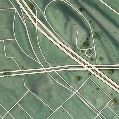 Close-up of the map of Madison Park, Maryland print showing street and building detail