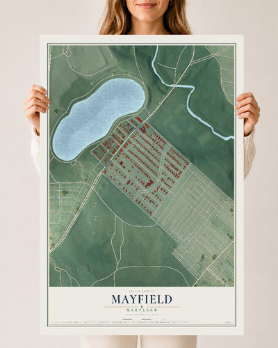 Map of Mayfield, Maryland, 24 x 36 inch unframed archival matte print