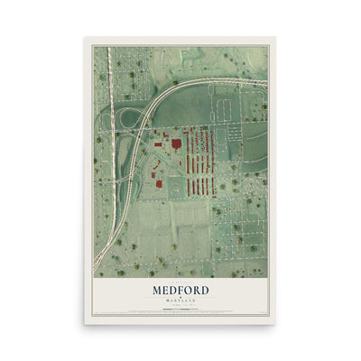Map of Medford, Maryland, 12 x 18 inch unframed archival matte print