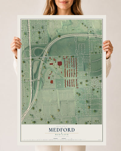 Map of Medford, Maryland, 24 x 36 inch unframed archival matte print