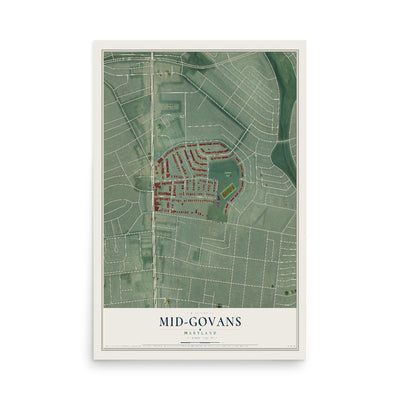 Map of Mid-Govans, Maryland, 12 x 18 inch unframed archival matte print