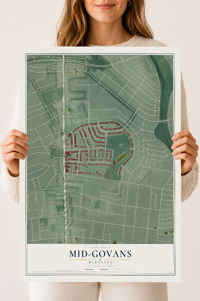 Map of Mid-Govans, Maryland, 18 x 24 inch unframed archival matte print