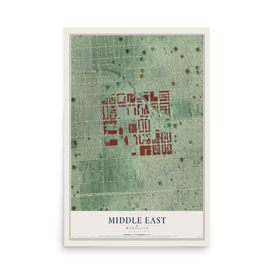 Map of Middle East, Maryland, 12 x 18 inch unframed archival matte print
