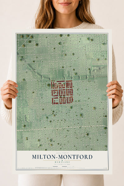 Map of Milton-Montford, Maryland, 18 x 24 inch unframed archival matte print