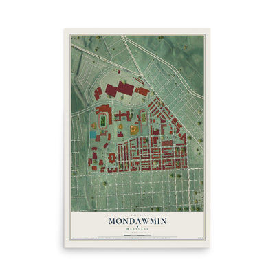 Map of Mondawmin, Maryland, 12 x 18 inch unframed archival matte print