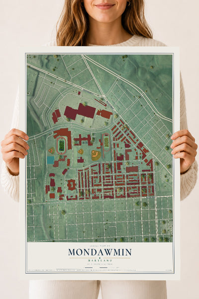 Map of Mondawmin, Maryland, 18 x 24 inch unframed archival matte print