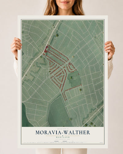 Map of Moravia-Walther, Maryland, 24 x 36 inch unframed archival matte print