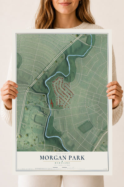 Map of Morgan Park, Maryland, 18 x 24 inch unframed archival matte print