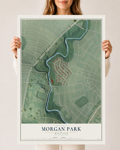 Map of Morgan Park, Maryland, 24 x 36 inch unframed archival matte print