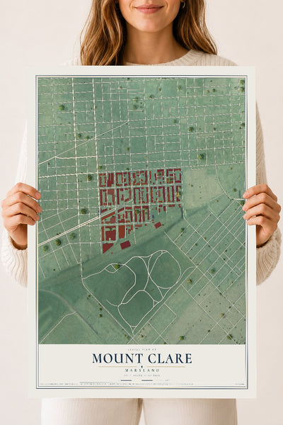 Map of Mount Clare, Maryland, 18 x 24 inch unframed archival matte print