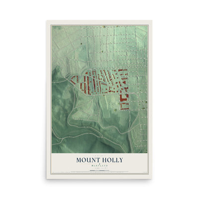 Map of Mount Holly, Maryland, 12 x 18 inch unframed archival matte print