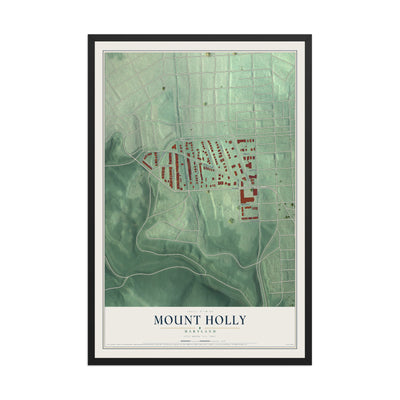 Map of Mount Holly, Maryland, 12 x 18 inch print in a black wood frame