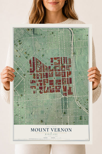 Map of Mount Vernon, Maryland, 18 x 24 inch unframed archival matte print
