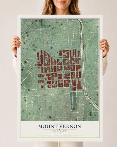 Map of Mount Vernon, Maryland, 24 x 36 inch unframed archival matte print