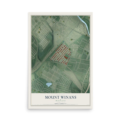 Map of Mount Winans, Maryland, 12 x 18 inch unframed archival matte print