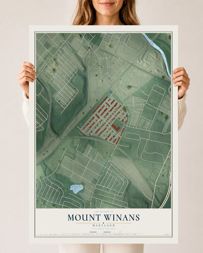Map of Mount Winans, Maryland, 24 x 36 inch unframed archival matte print