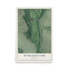 Map of Mt Pleasant Park, Maryland, 12 x 18 inch unframed archival matte print