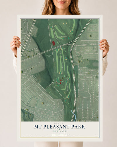 Map of Mt Pleasant Park, Maryland, 24 x 36 inch unframed archival matte print