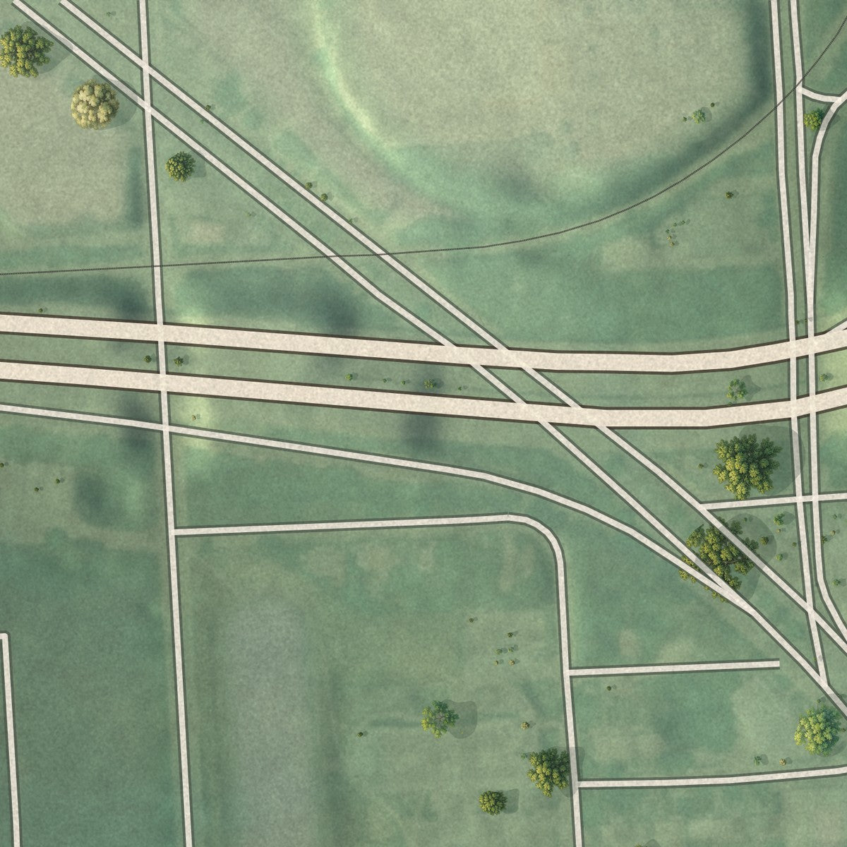 Second close-up of the map of O'Donnell Heights, Maryland print showing more streets and buildings