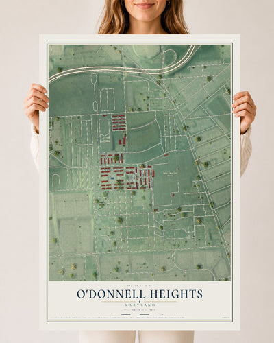 Map of O'Donnell Heights, Maryland, 24 x 36 inch unframed archival matte print