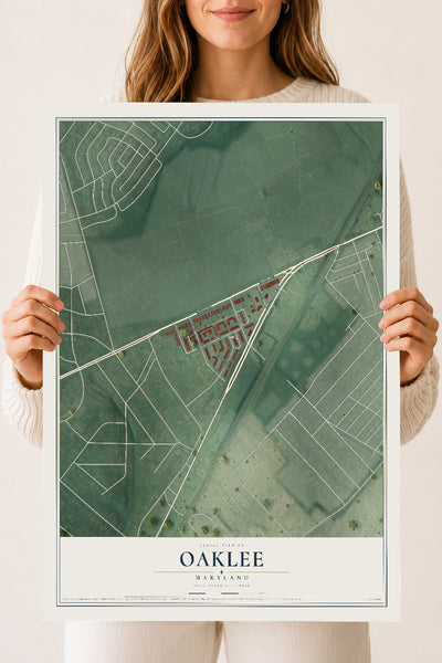 Map of Oaklee, Maryland, 18 x 24 inch unframed archival matte print