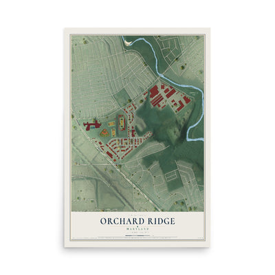 Map of Orchard Ridge, Maryland, 12 x 18 inch unframed archival matte print