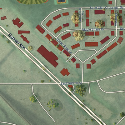 Second close-up of the map of Orchard Ridge, Maryland print showing more streets and buildings