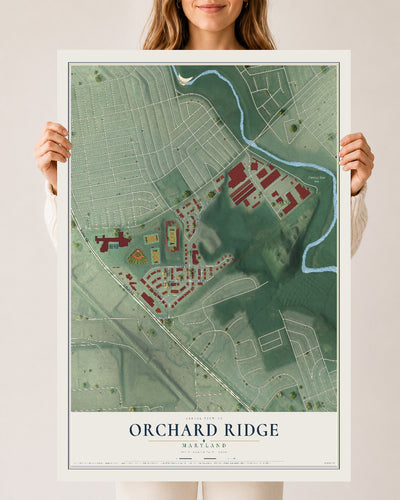 Map of Orchard Ridge, Maryland, 24 x 36 inch unframed archival matte print