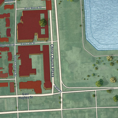 Second close-up of the map of Otterbein, Maryland print showing more streets and buildings