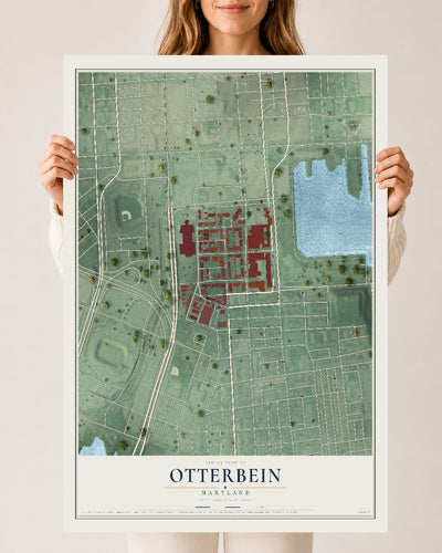 Map of Otterbein, Maryland, 24 x 36 inch unframed archival matte print