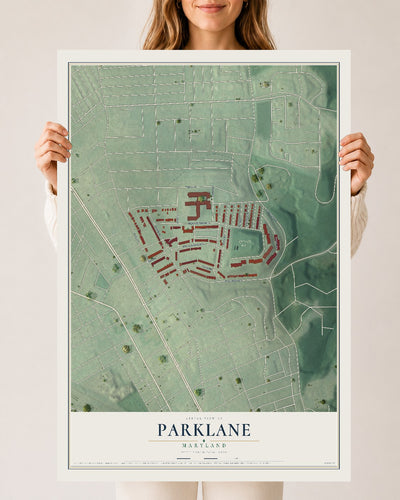 Map of Parklane, Maryland, 24 x 36 inch unframed archival matte print