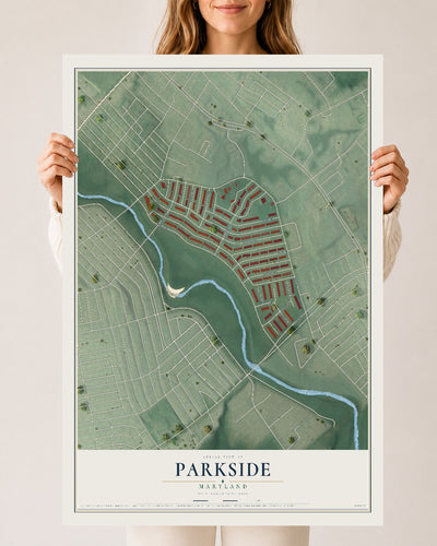 Map of Parkside, Maryland, 24 x 36 inch unframed archival matte print