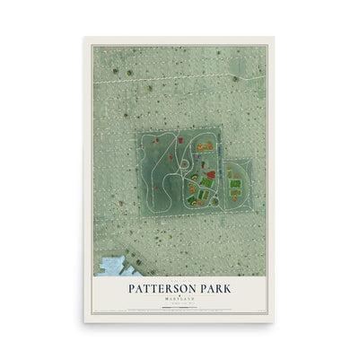 Map of Patterson Park, Maryland, 12 x 18 inch unframed archival matte print